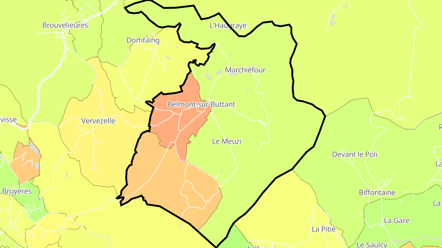 Carte des prix de l'immobilier Belmont-sur-Buttant