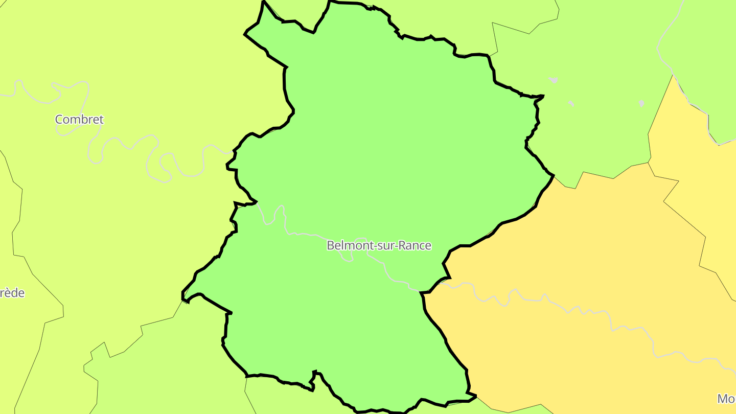 Carte des prix de l'immobilier Belmont-sur-Rance