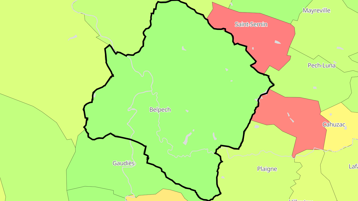 Carte des prix de l'immobilier Belpech