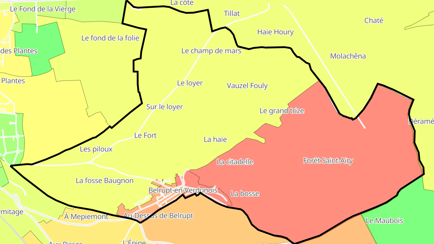 Carte des prix de l'immobilier Belrupt-en-Verdunois