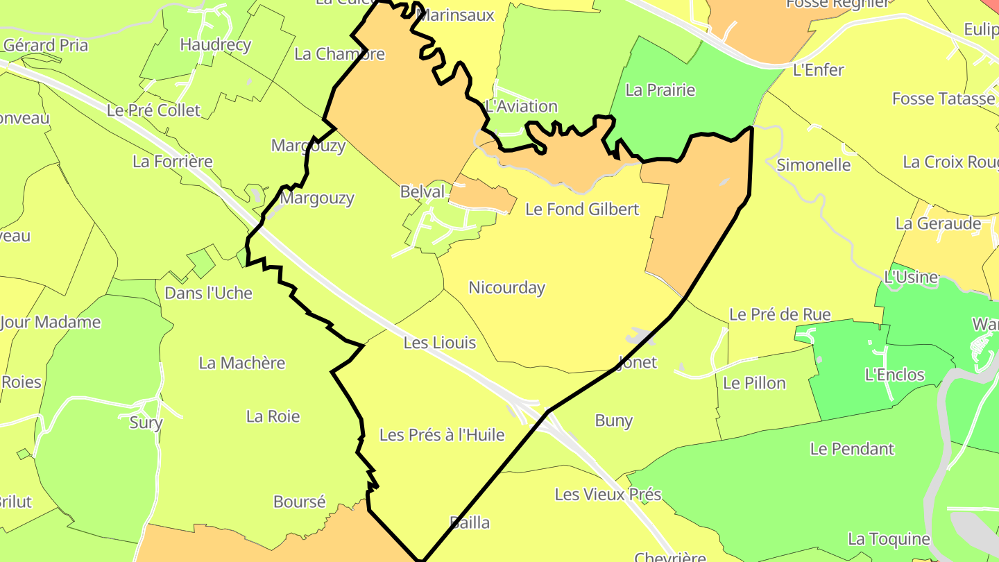 Carte des prix de l'immobilier Belval