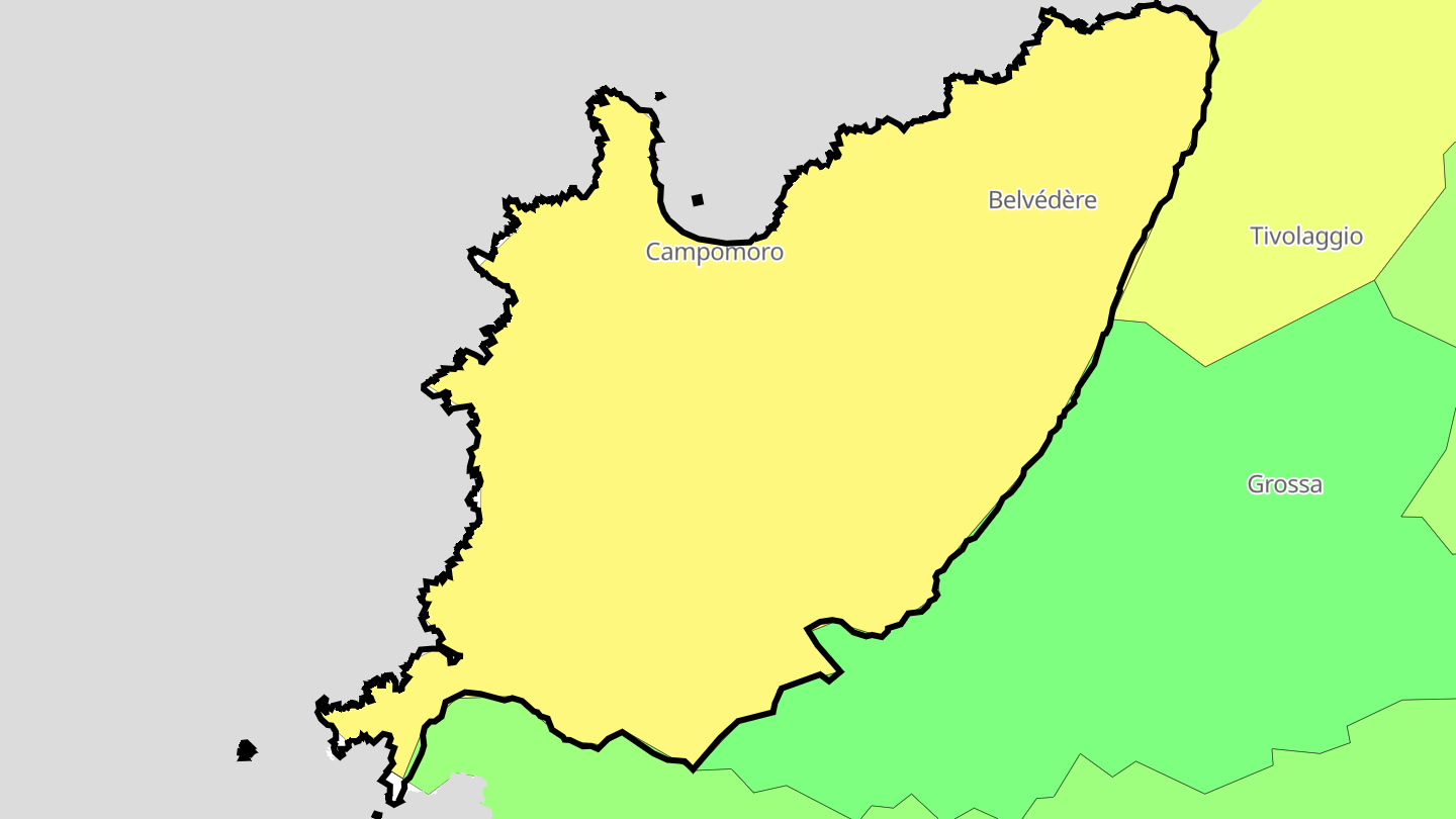 Carte des prix de l'immobilier Belvédère-Campomoro