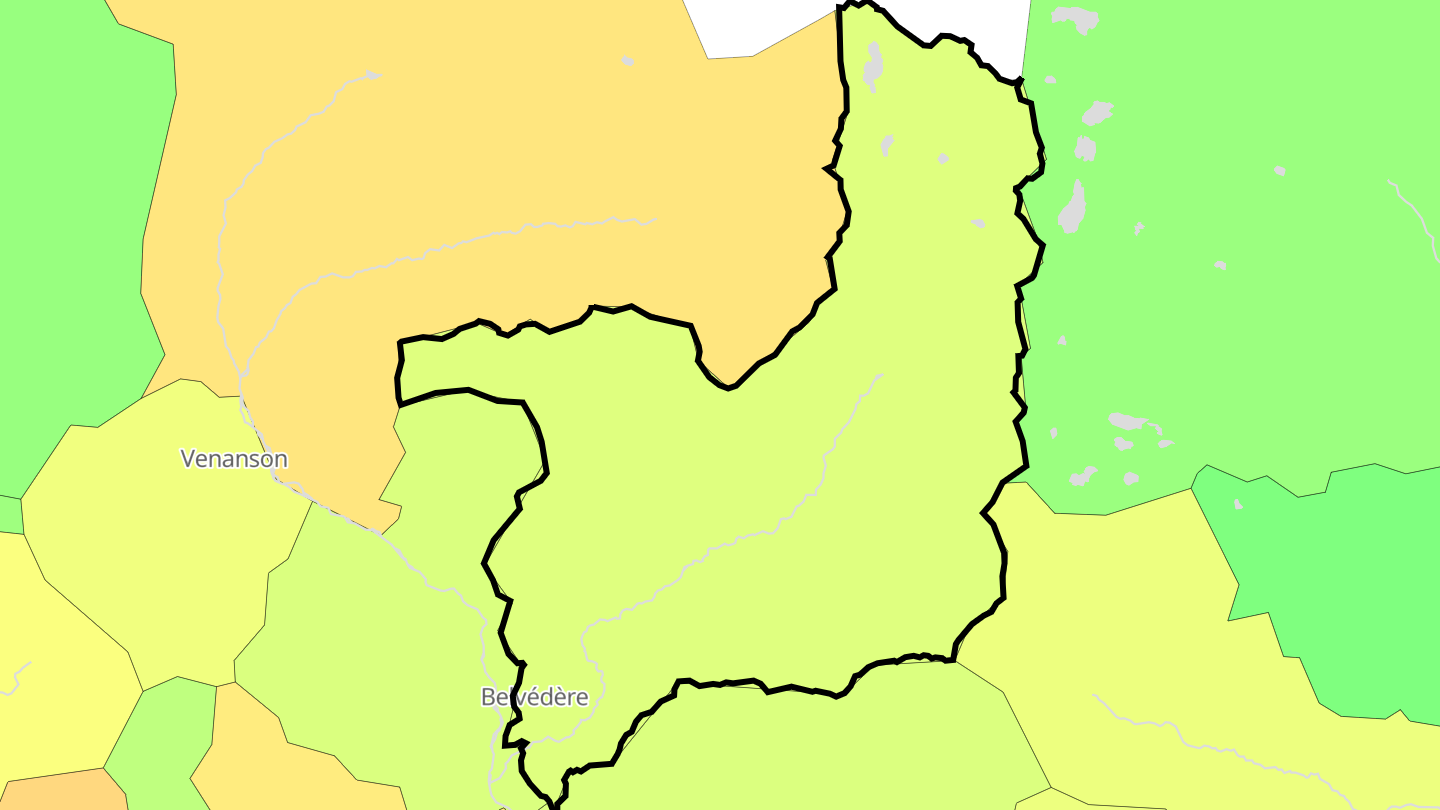 Carte des prix de l'immobilier Belvédère