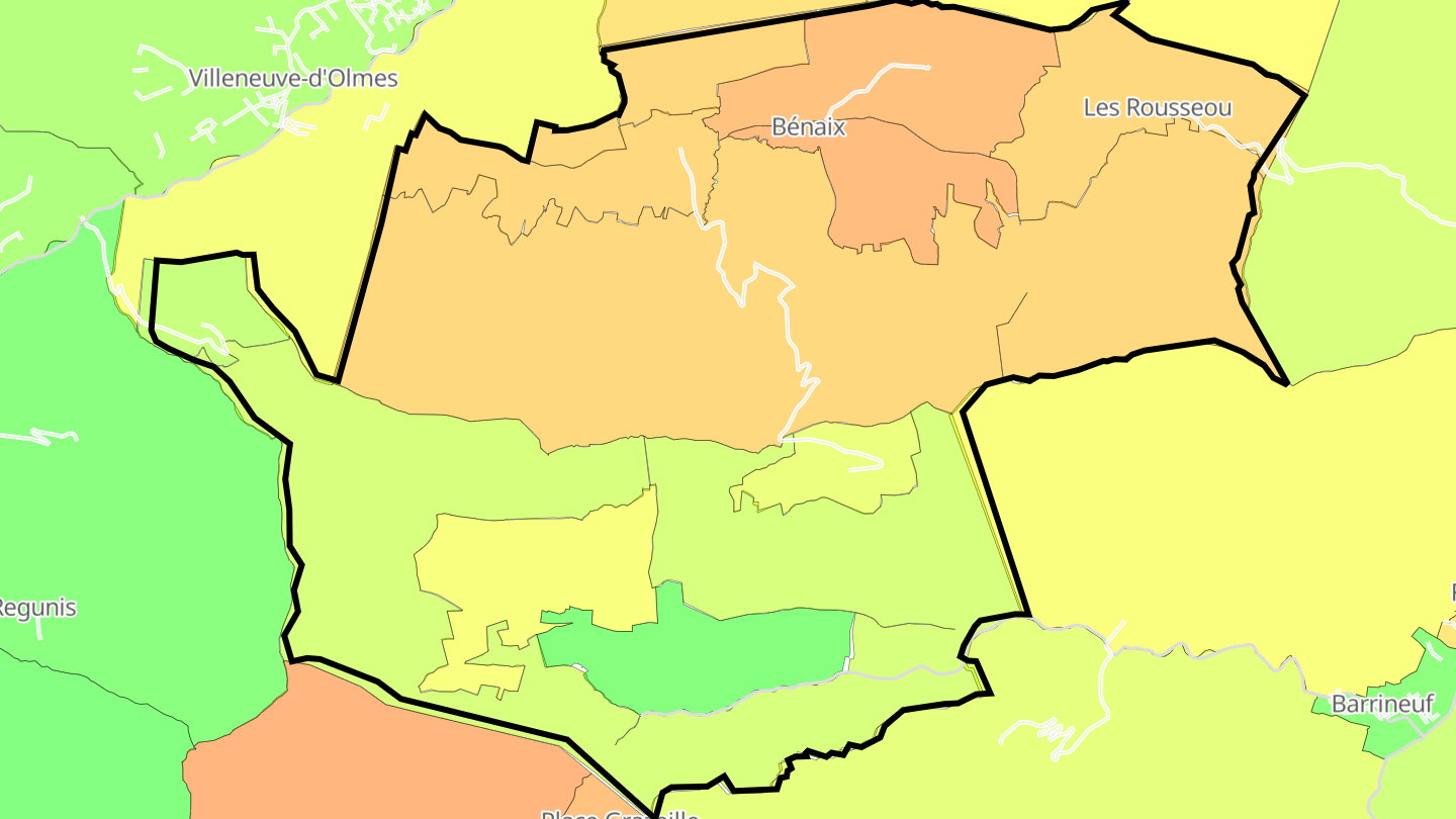 Carte des prix de l'immobilier Bénaix