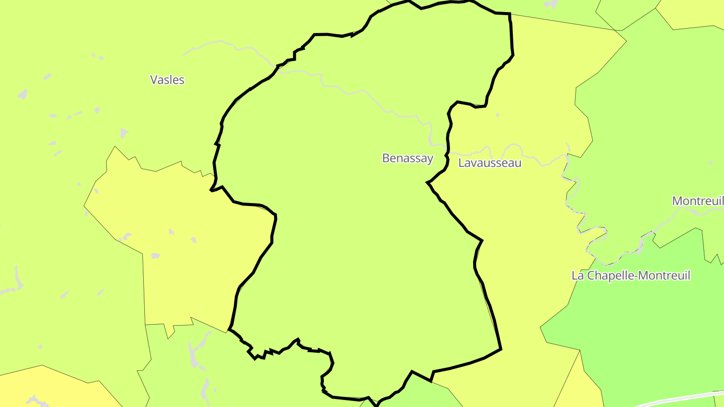 Carte des prix de l'immobilier Benassay