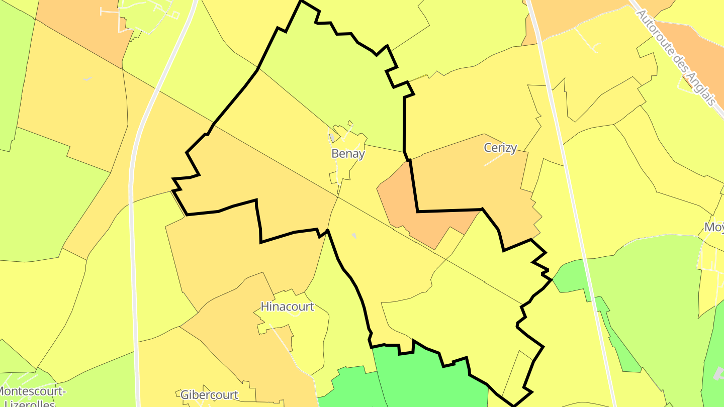 Carte des prix de l'immobilier Benay
