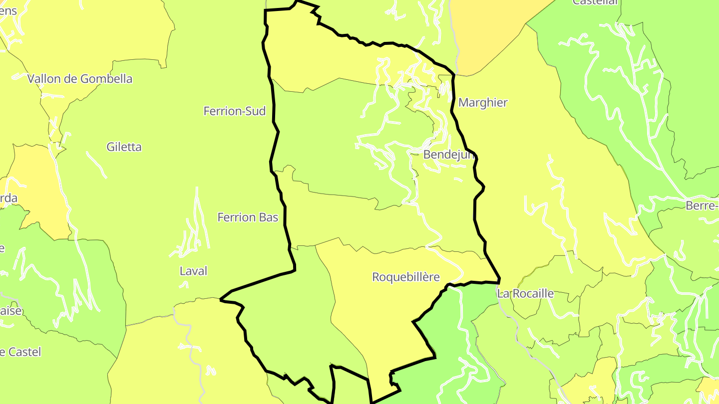 Carte des prix de l'immobilier Bendejun