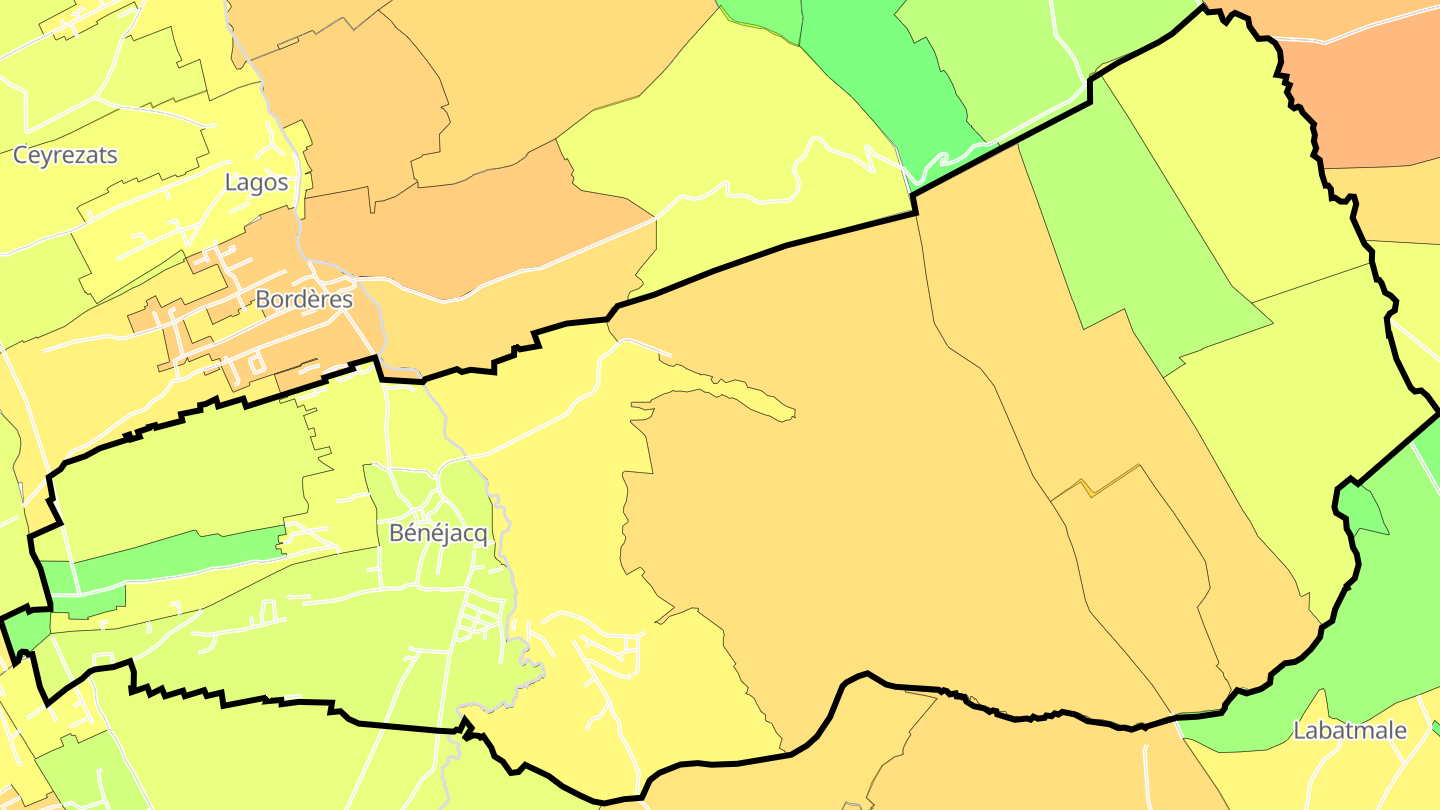 Carte des prix de l'immobilier Bénéjacq