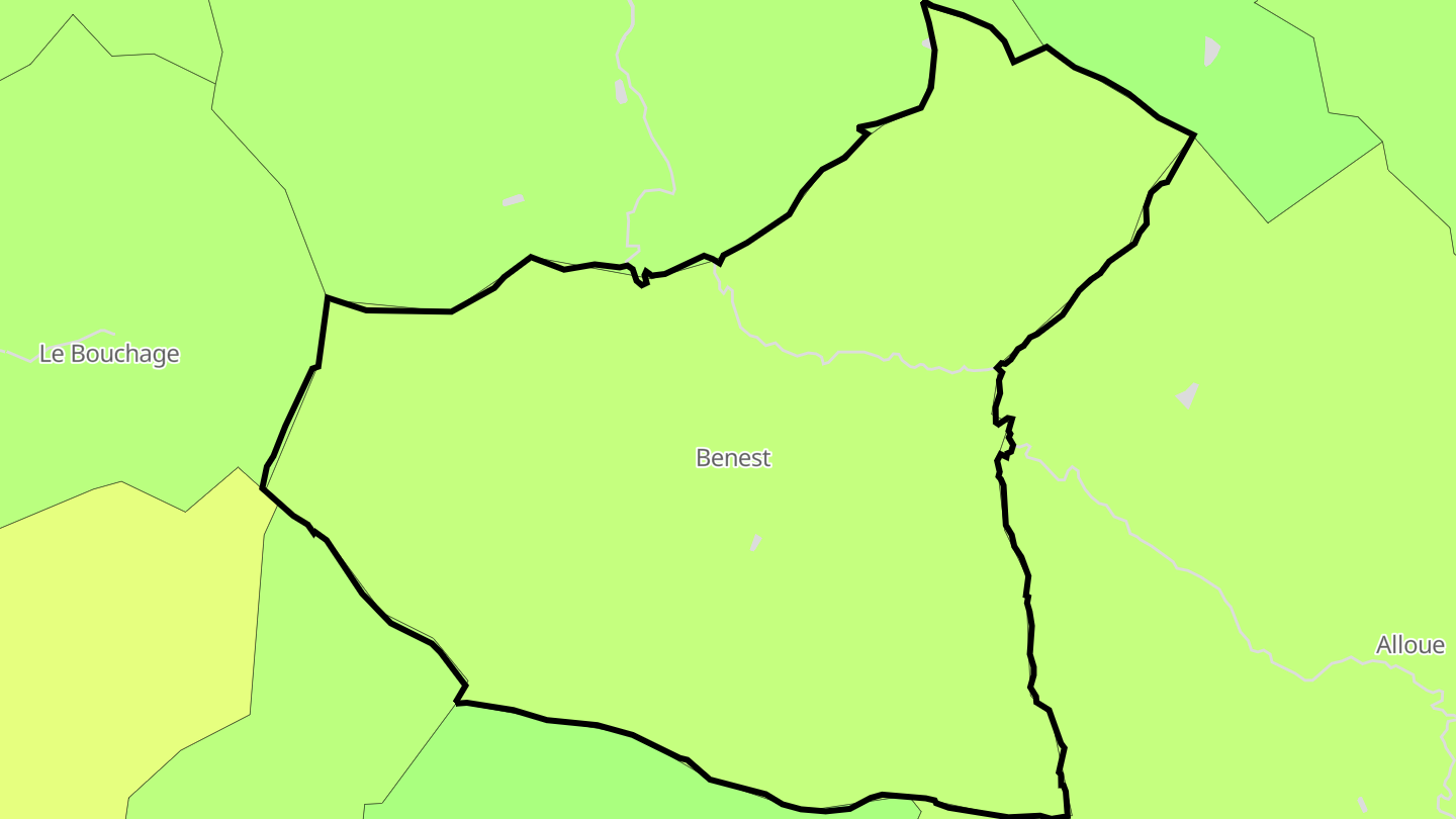 Carte des prix de l'immobilier Benest