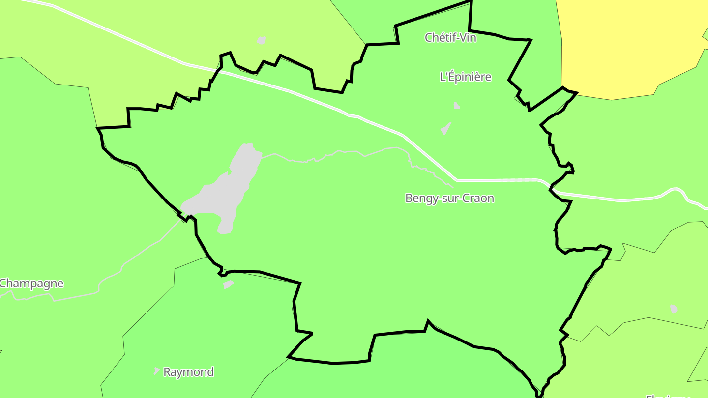 Carte des prix de l'immobilier Bengy-sur-Craon