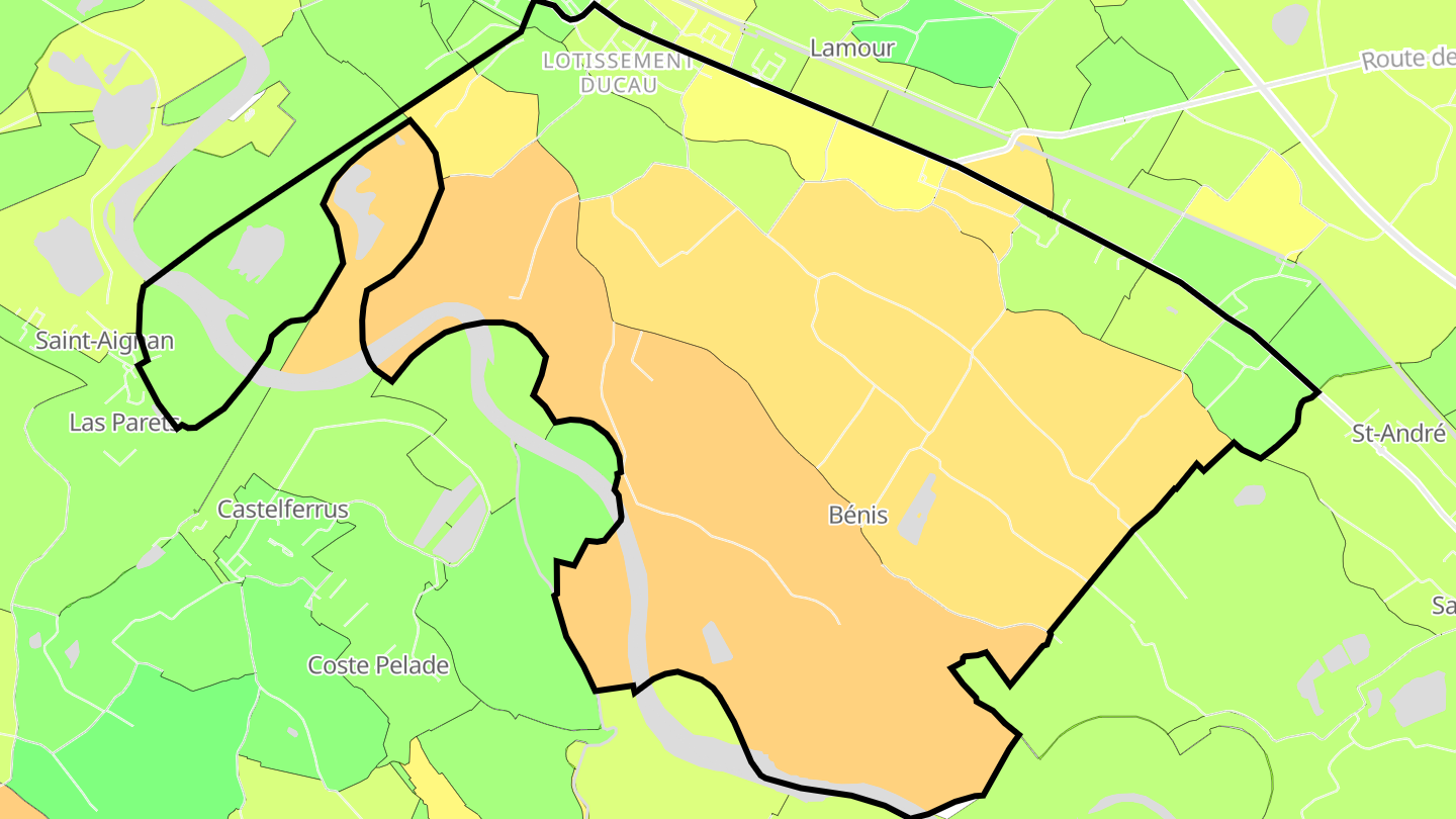 Carte des prix de l'immobilier Bénis