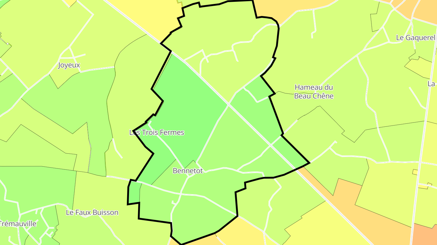 Carte des prix de l'immobilier Bennetot