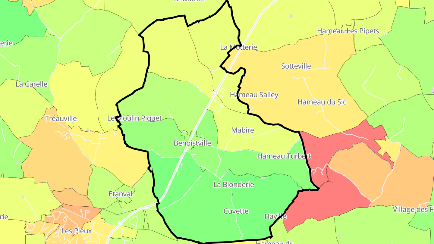Carte des prix de l'immobilier Benoîtville