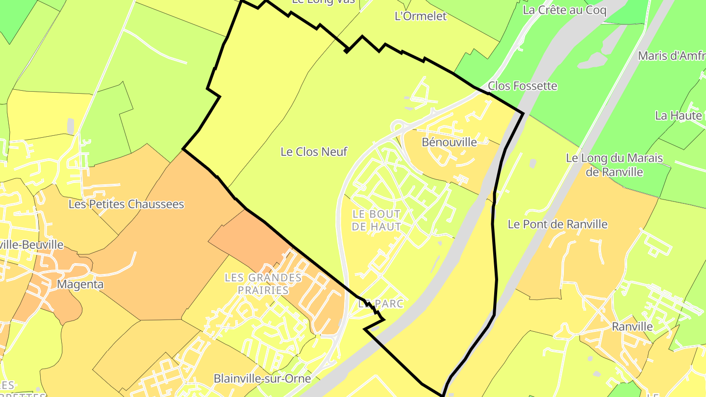 Carte des prix de l'immobilier Bénouville