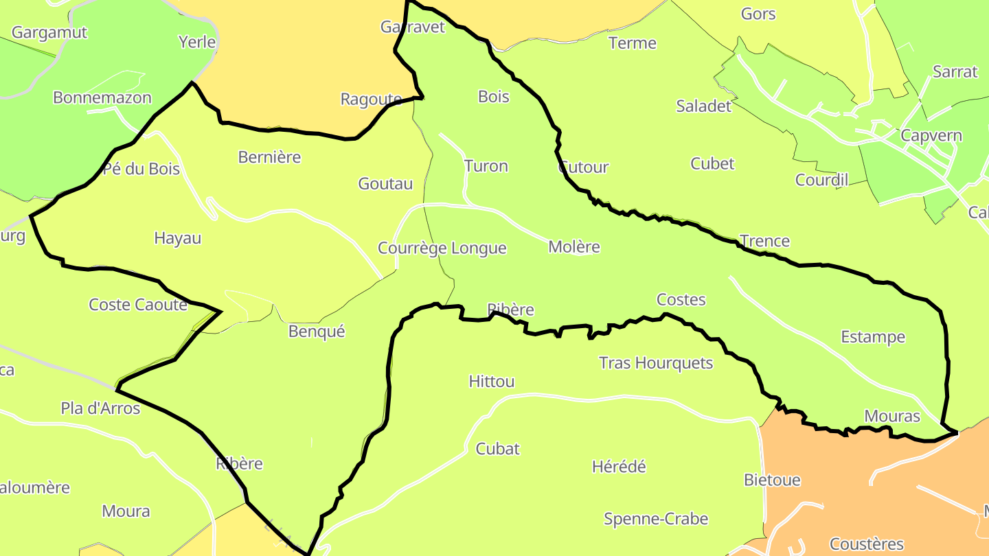 Carte des prix de l'immobilier Benqué-Molère