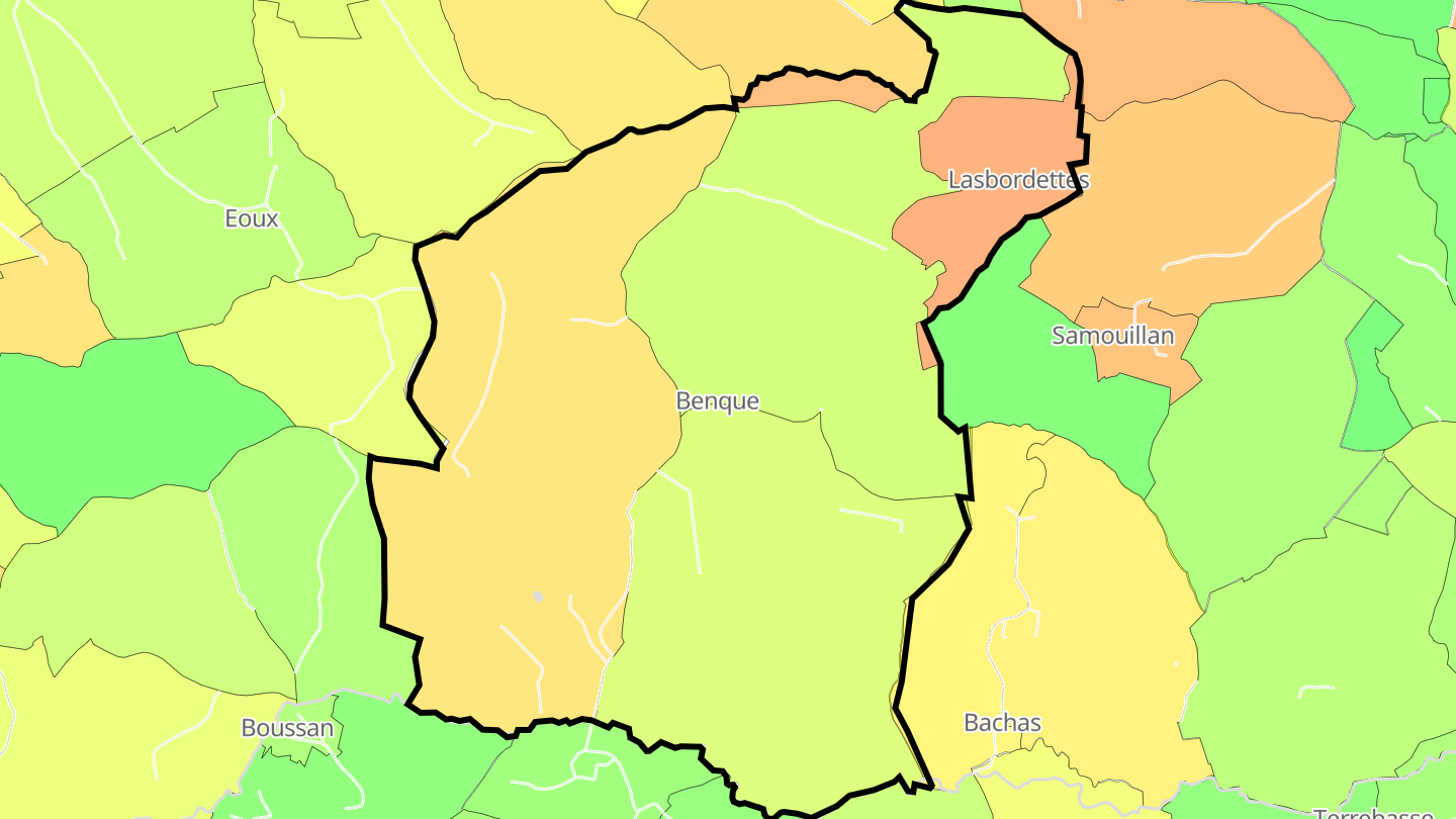 Carte des prix de l'immobilier Benque