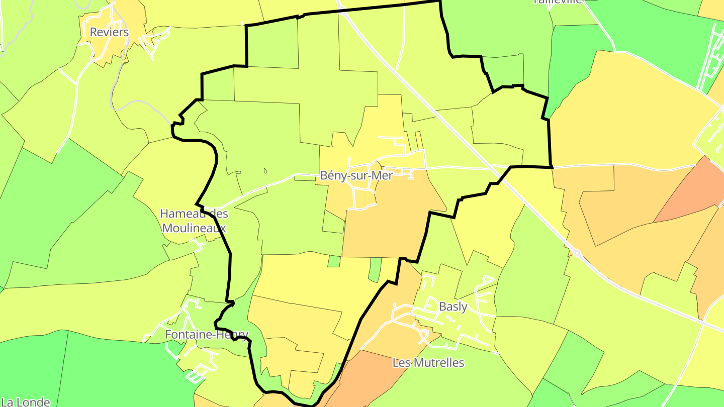 Carte des prix de l'immobilier Bény-sur-Mer
