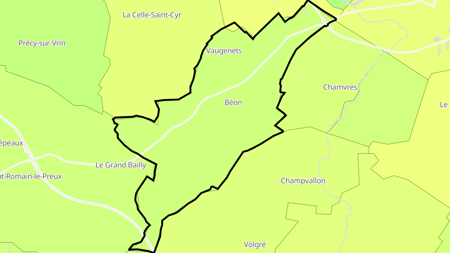 Carte des prix de l'immobilier Béon