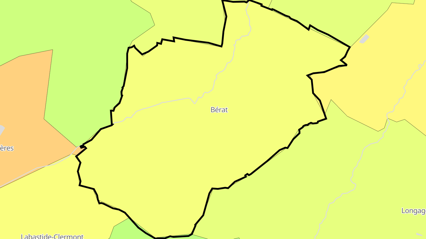 Carte des prix de l'immobilier Bérat