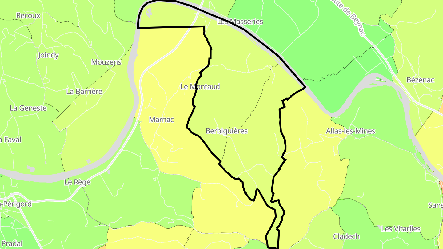 Carte des prix de l'immobilier Berbiguières