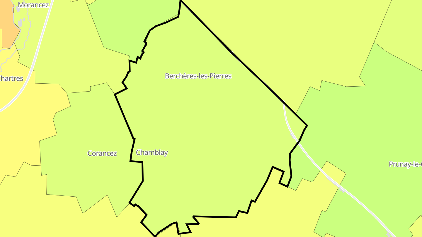 Carte des prix de l'immobilier Berchères-les-Pierres