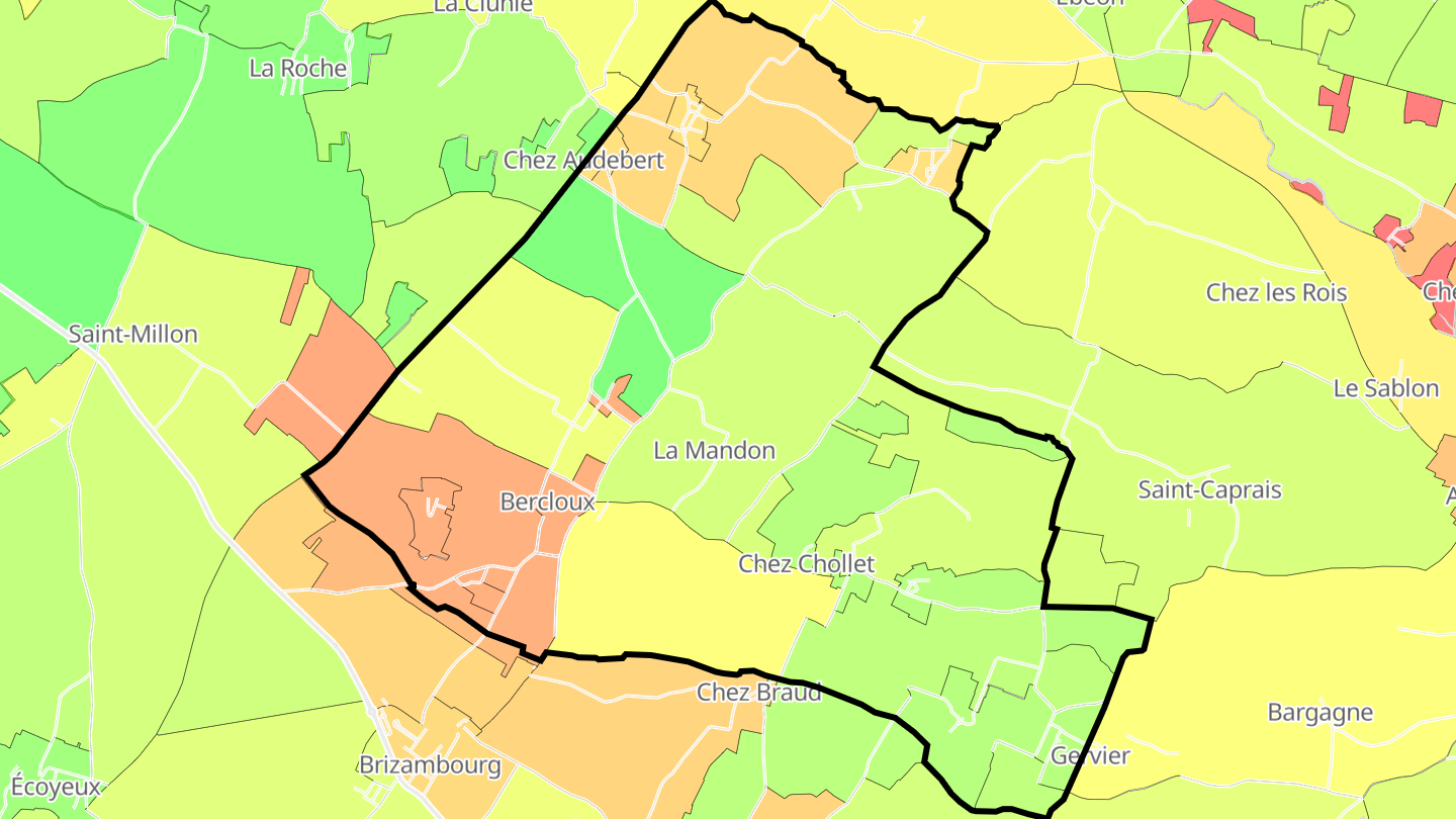 Carte des prix de l'immobilier Bercloux