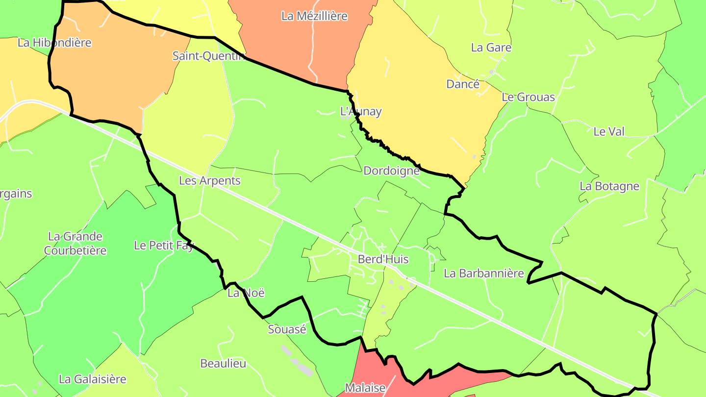 Carte des prix de l'immobilier Berd'huis