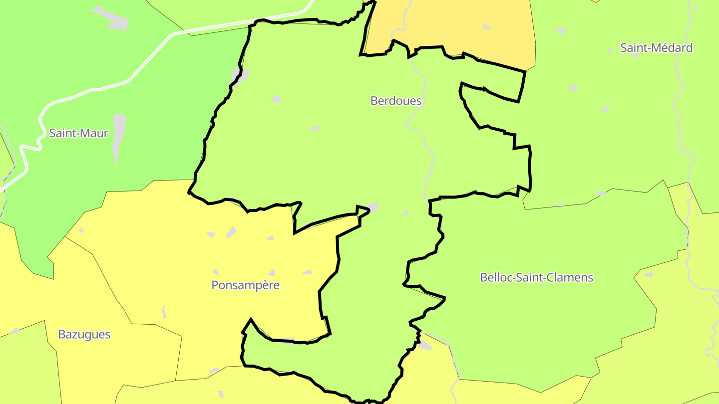 Carte des prix de l'immobilier Berdoues