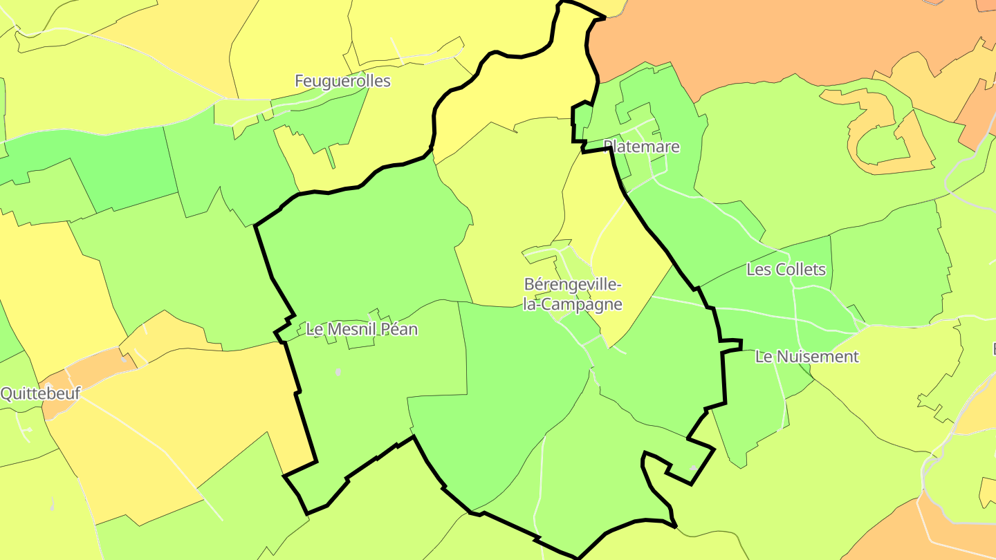 Carte des prix de l'immobilier Bérengeville-la-Campagne