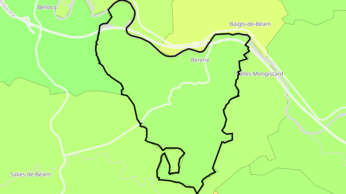 Carte des prix de l'immobilier Bérenx