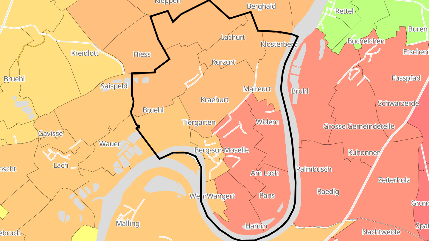 Carte des prix de l'immobilier Berg-sur-Moselle