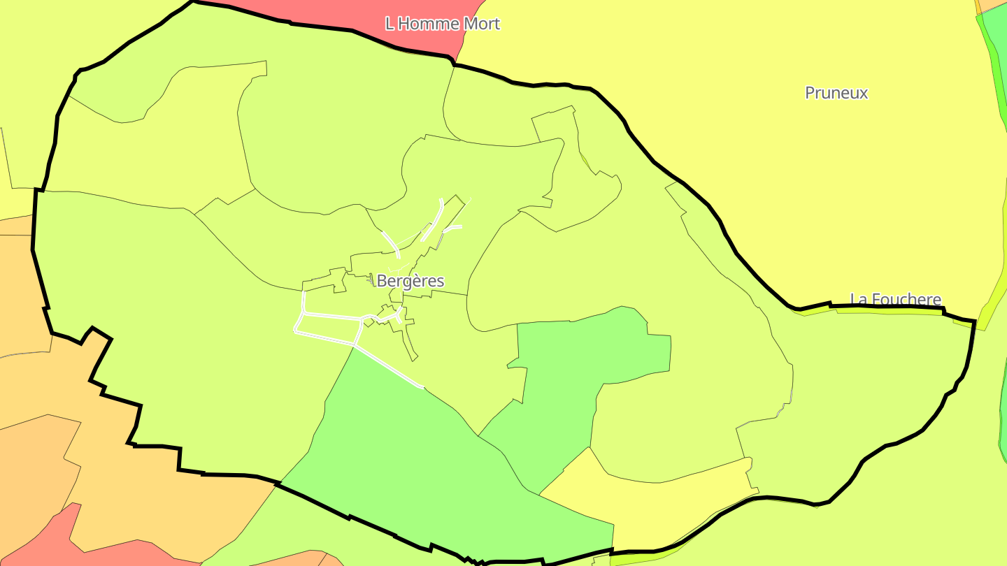 Carte des prix de l'immobilier Bergères