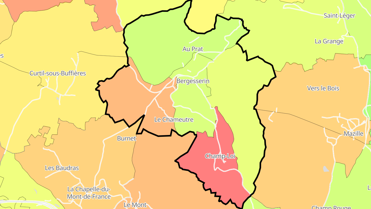 Carte des prix de l'immobilier Bergesserin