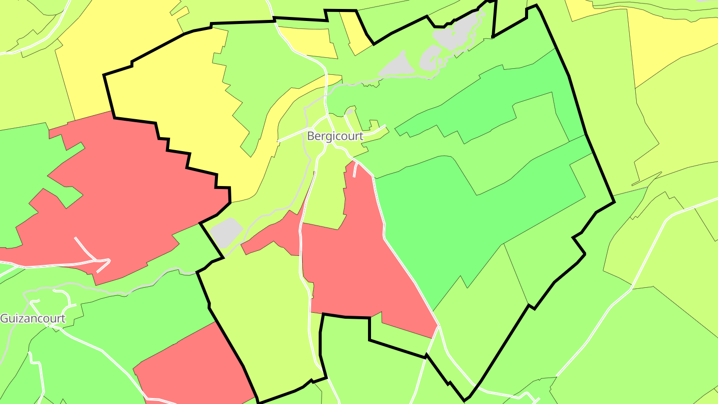 Carte des prix de l'immobilier Bergicourt
