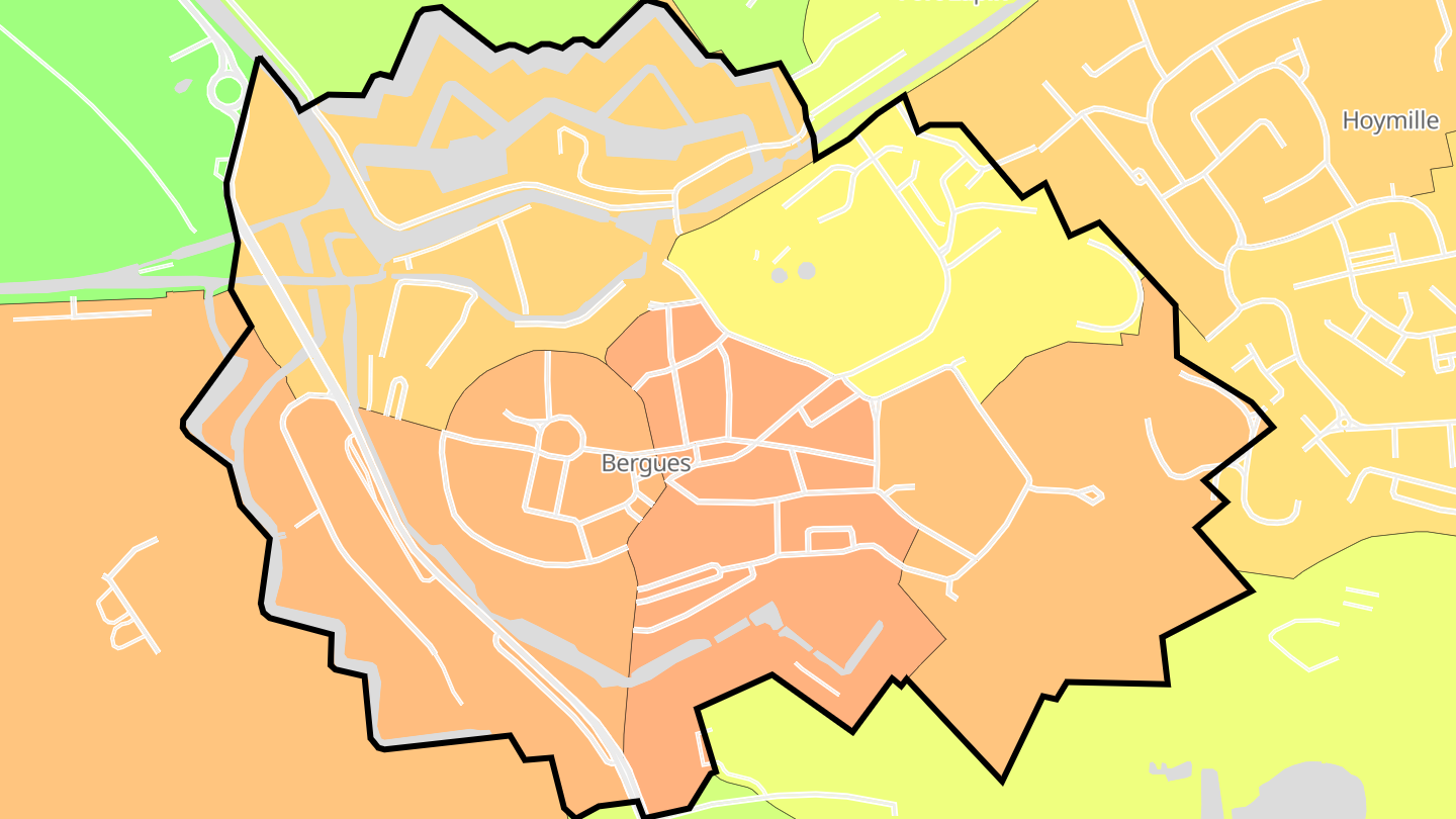 Carte des prix de l'immobilier Bergues