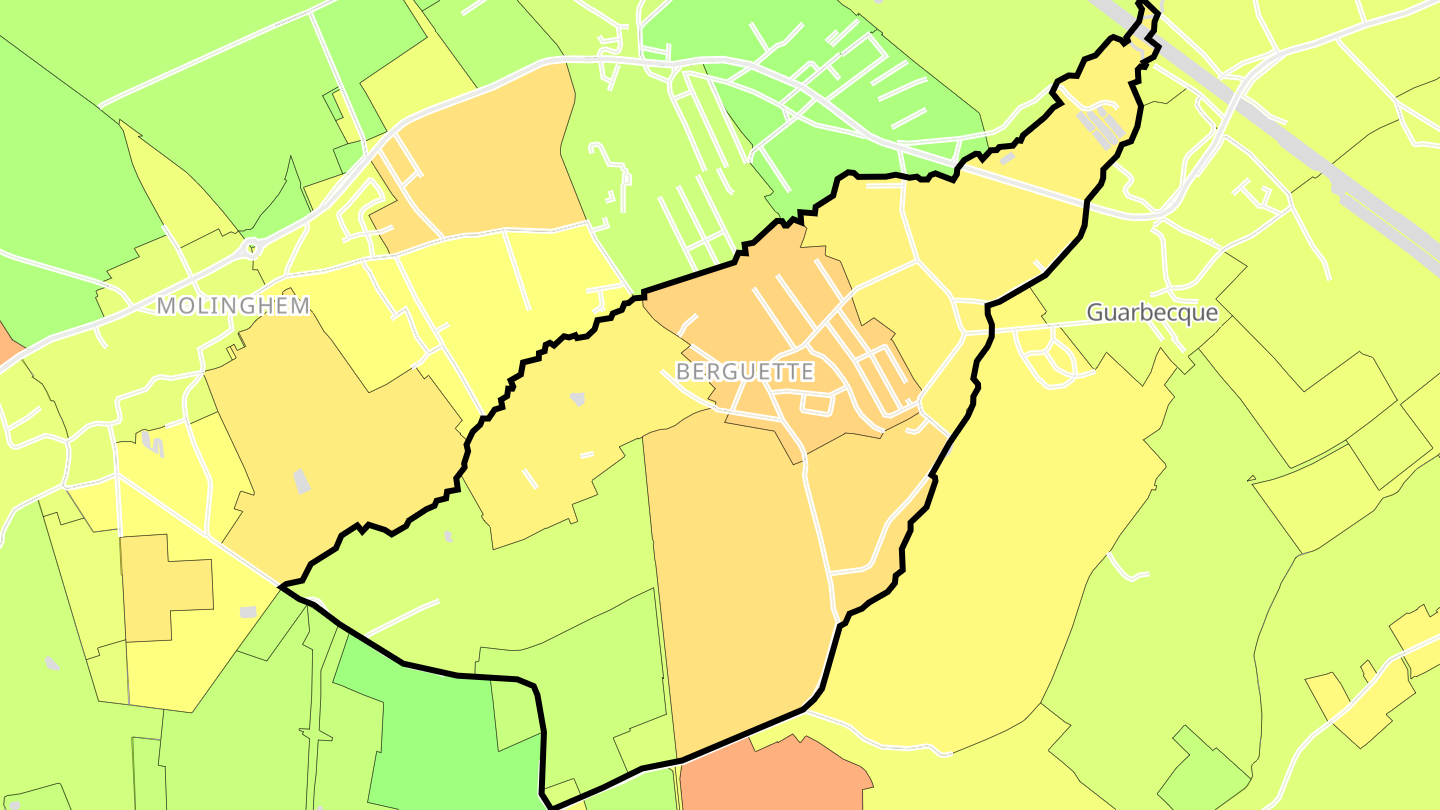 Carte des prix de l'immobilier Berguette