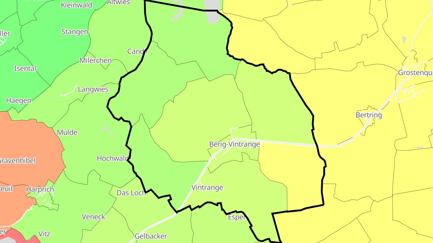 Carte des prix de l'immobilier Bérig-Vintrange