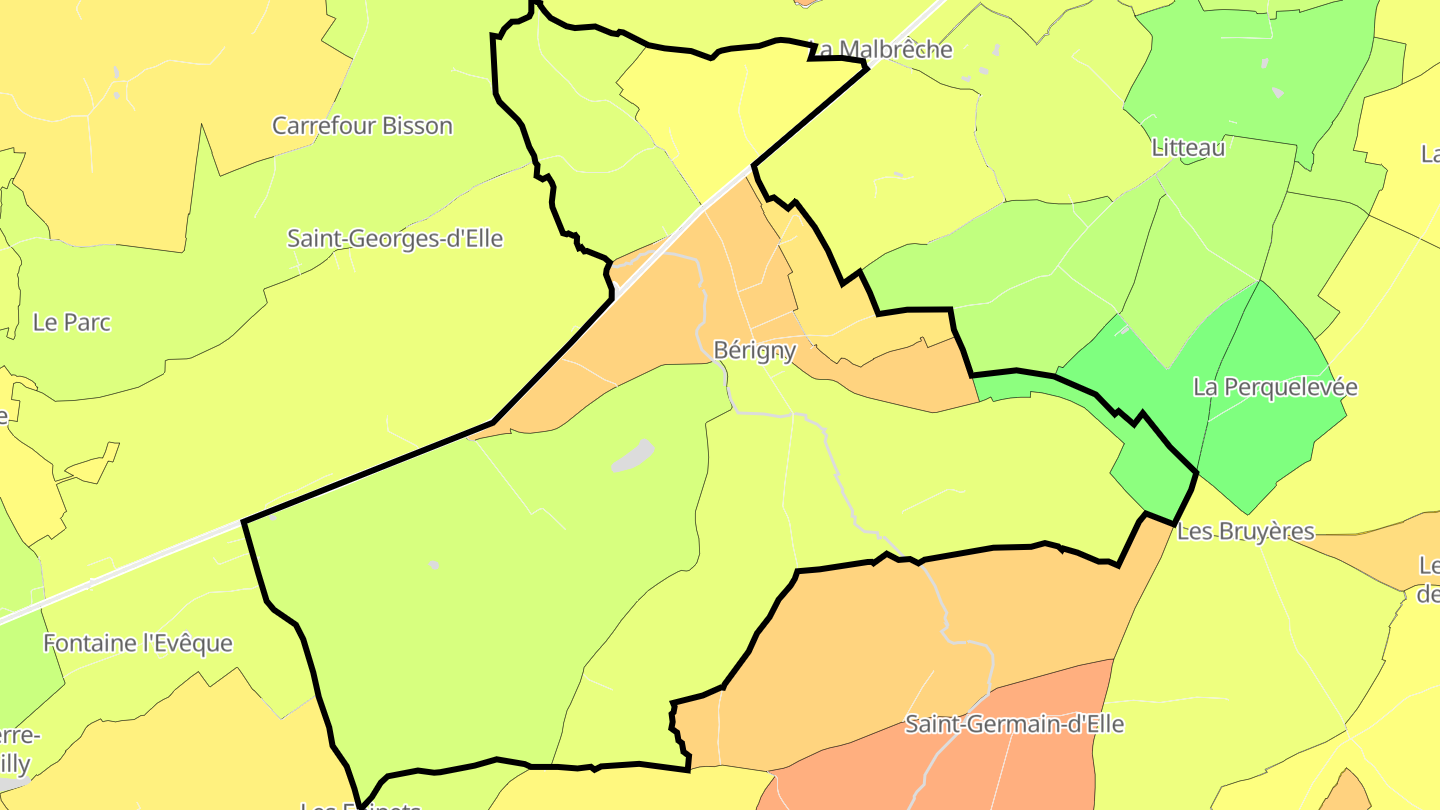 Carte des prix de l'immobilier Bérigny
