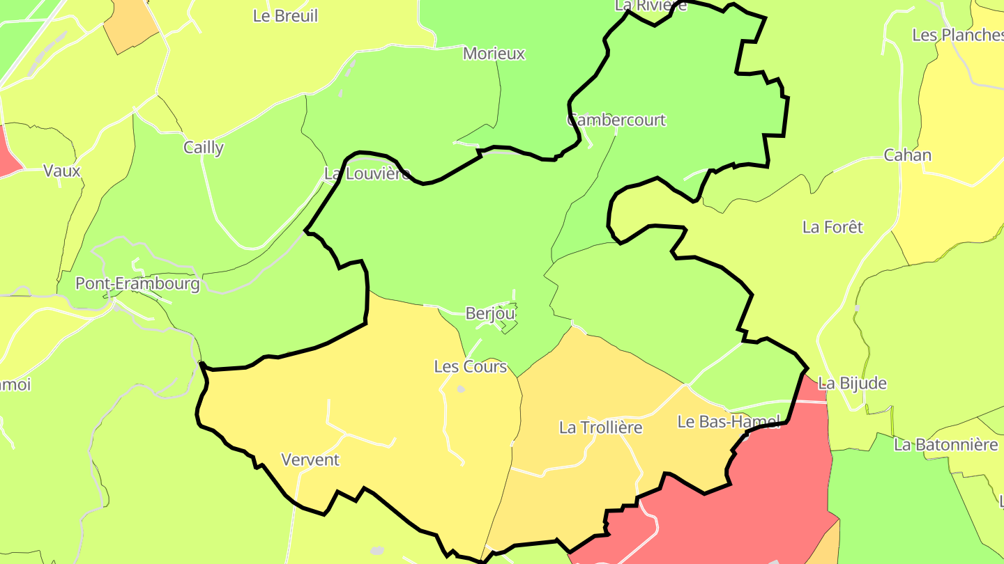 Carte des prix de l'immobilier Berjou