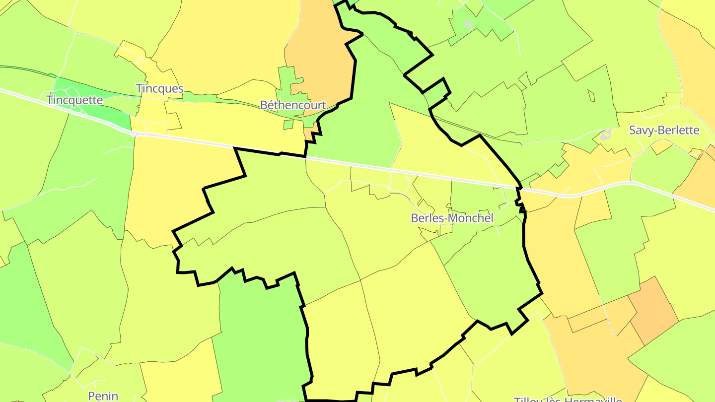 Carte des prix de l'immobilier Berles-Monchel