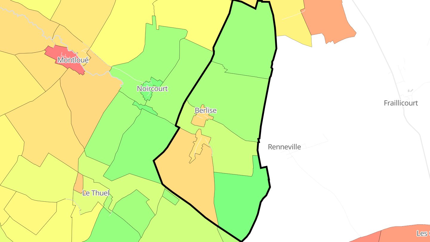 Carte des prix de l'immobilier Berlise