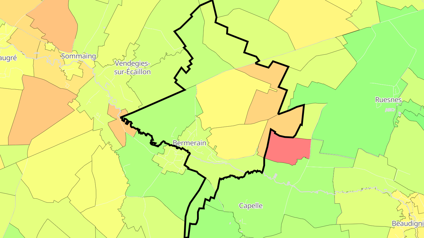 Carte des prix de l'immobilier Bermerain