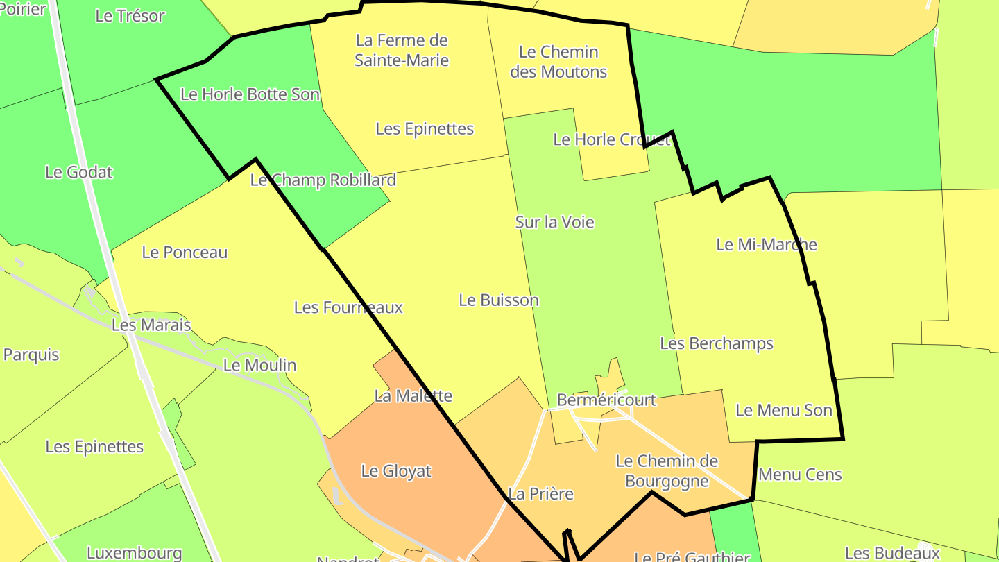 Carte des prix de l'immobilier Berméricourt