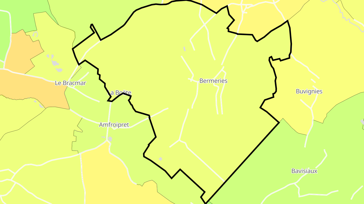 Carte des prix de l'immobilier Bermeries