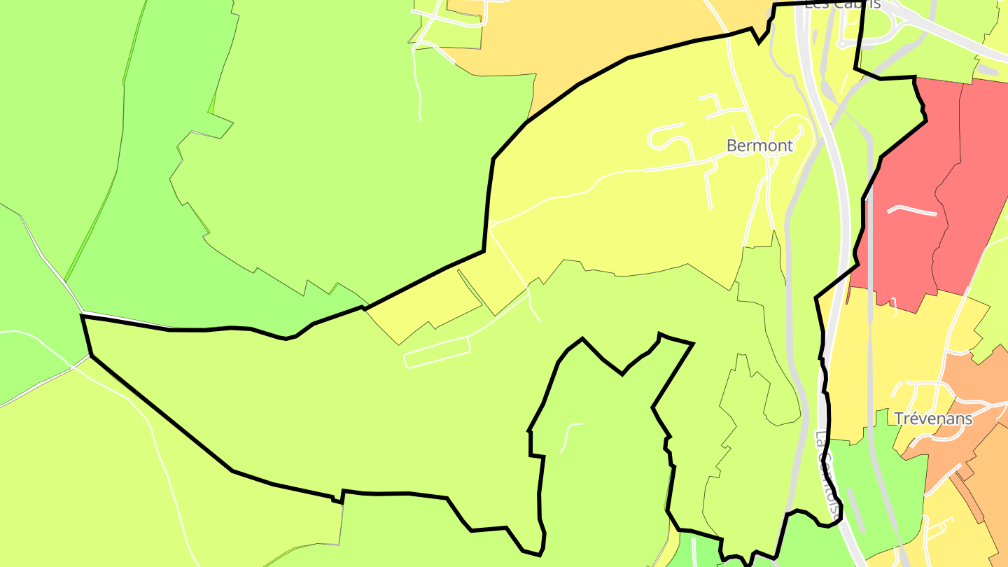 Carte des prix de l'immobilier Bermont
