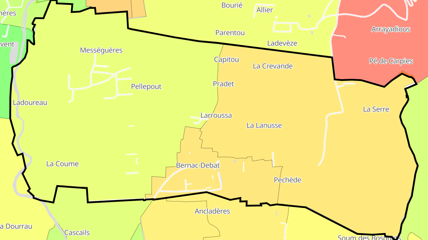Carte des prix de l'immobilier Bernac-Debat
