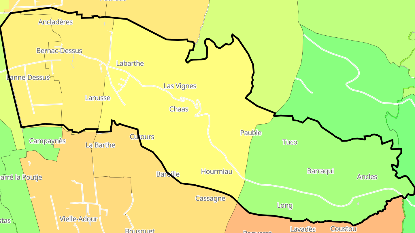Carte des prix de l'immobilier Bernac-Dessus