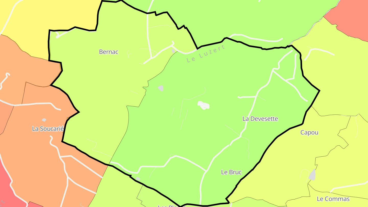 Carte des prix de l'immobilier Bernac