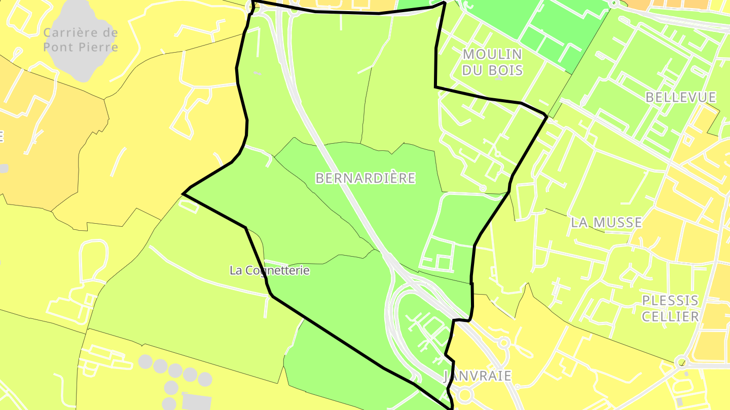 Carte des prix de l'immobilier Bernardière