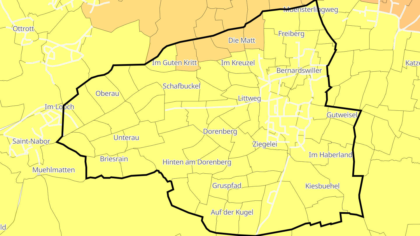 Carte des prix de l'immobilier Bernardswiller